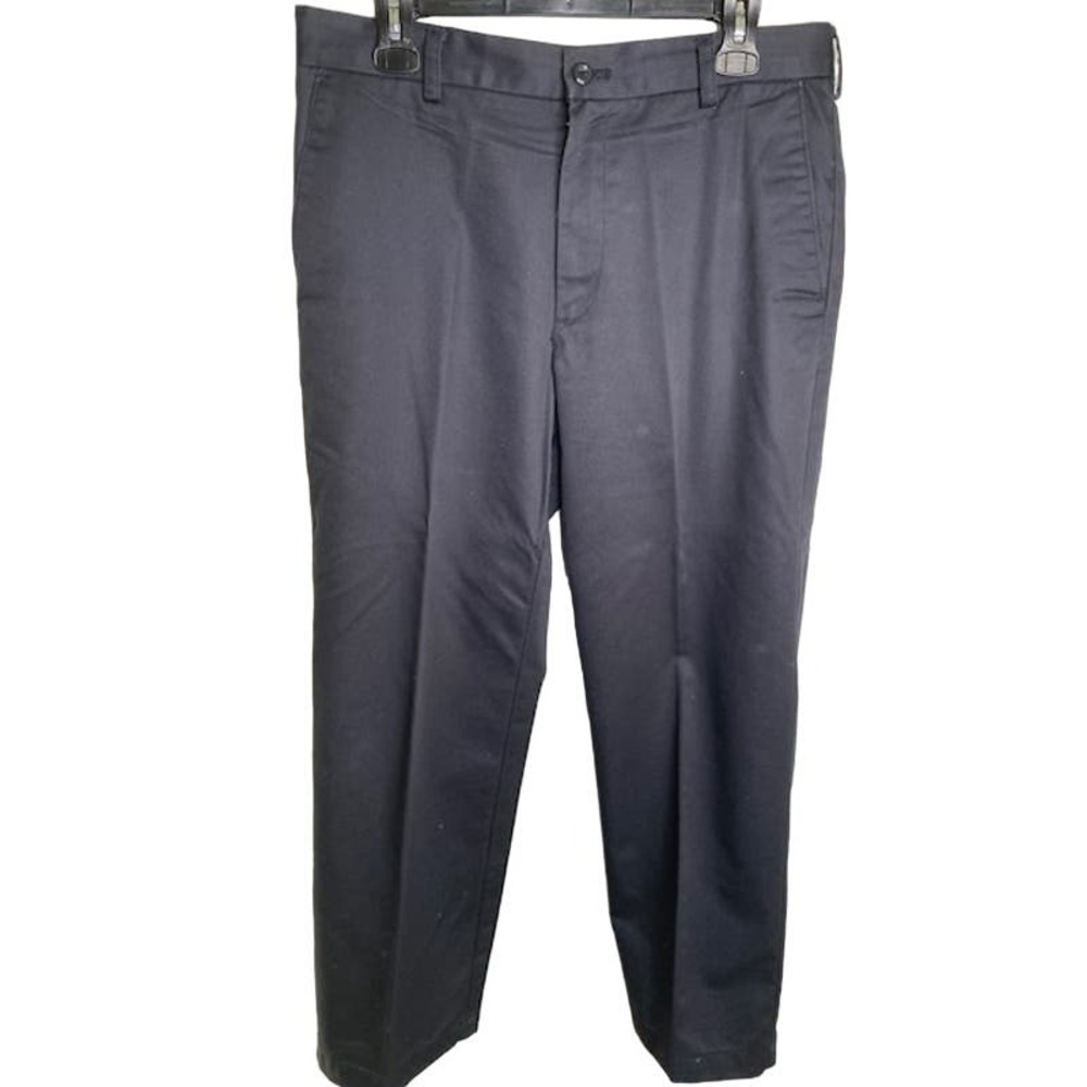 Izod Men's Casual Pants Dark Navy 34x30 Flat Front